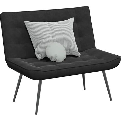 Sitzbank Schwarz 110x74x84 cm Samt