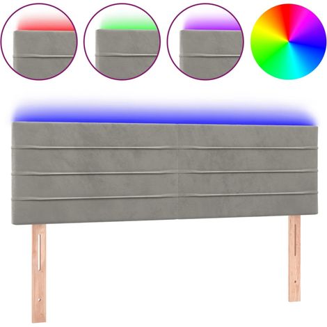 Maison Exclusive - Testiera a LED Grigio Chiaro 144x5x78/88 cm in Velluto (1/5)