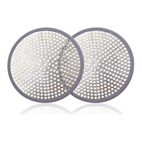 QORVA-Lot de 2 filtres à cheveux en acier inoxydable pour bonde de douche, pour cuisine et salle de bain (1/5)