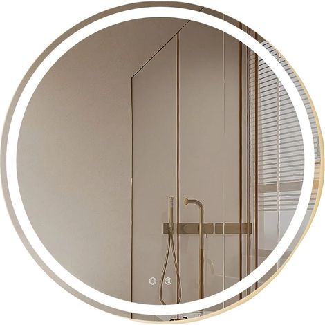 Miroir de salle de bain avec éclairage LED, fonction anti-buée, éclairage dimmable, Rond 50cm (1/2)