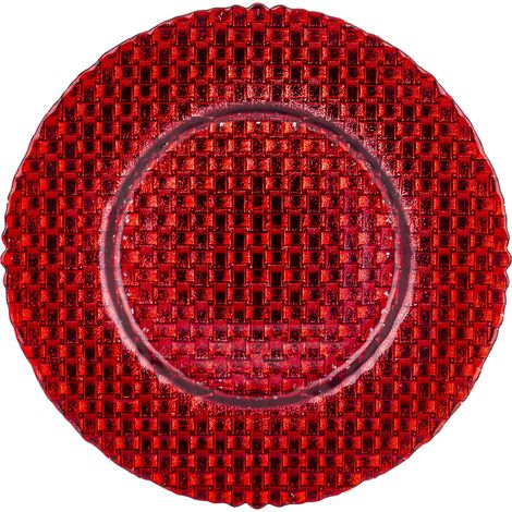 Sous-assiette en verre rouge 2x33x33 (1/5)