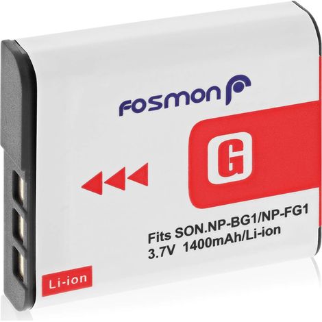 Batterie Li-ION 3.7V 1400mAh Remplacement pour Sony NP-FG1 NP-BG1, Compatible avec Sony Cyber-Shot DSC-W120, W110, W130, W150, W170, W210, W300, DSC-T100, T20, N1, N2, H50 (1/5)