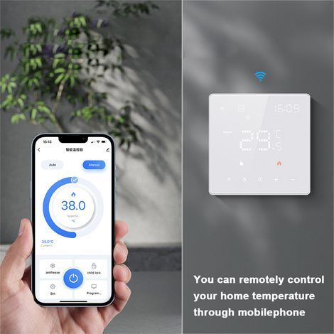 Thermostat de chauffage Intelligent de régulateur de température d'affichage numérique pour le panneau de commande d'écran tactile de Tuya Wifi