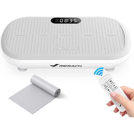 MERACH Vibration Plate, Remote Control, LED Display, Bluetooth, 11 Programs, 10 Speeds, 200kg Capacity, Fitness Training