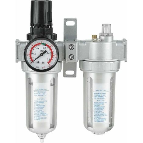 Filtre régulateur lubrificateur pour air comprimé,Régulateur de filtre de compresseur d'air, régulateur de filtre à air comprimé Combo Piège à humidité Lubrificateur d'eau d'huile SFC400 Filtre(G1/2)- (1/5)