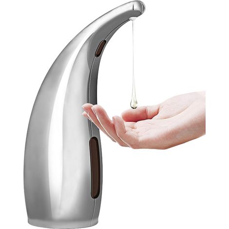Automatischer Seifenspender, 300 ml, berührungsloser Infrarotsensor, Geschirrspülmittel, Lotion, Gel, silber
