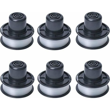 A6226 Spule mit 6 m Faden, kompatibel mit Black & Decker Auftipp Automatik-Rasentrimmer GL250 / GL310 / GL360 / GL360SB, 6er-Packung