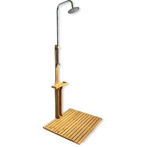 Gartendusche aus geöltem Kiefernholz mit verzinktem Eisen 75x75x221cm Dusche Garten (1/5)