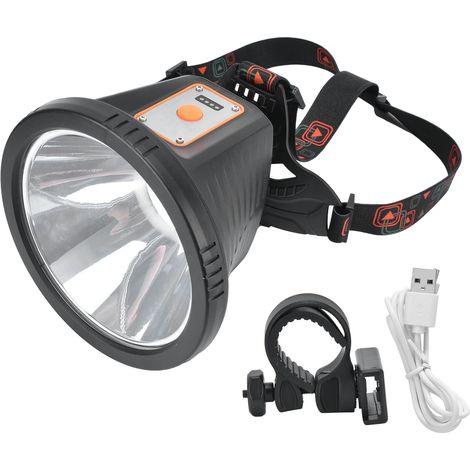 Phare frontal LED puissant 2000LM, 4 modes d'éclairage, batterie lithium 6000MAH, lampe frontale rechargeable multifonction pour camping et randonnée