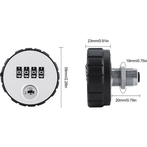 Serrure de Coffre Numérique à Code avec Cam en Zinc Alloy et Clés, 20mm, 100 Combinaisons, Pour Cabinets Métal et Bois (1/5)