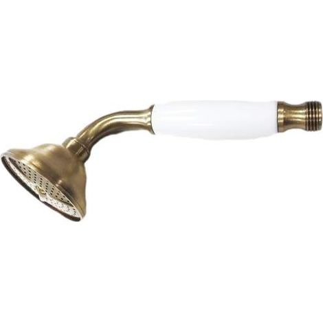 Ducha de mano de latón color bronce con maneta blanca Pollini Acqua Design Niky DOC2300.B.D.BR Bronce