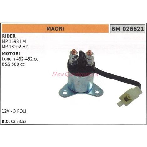 Relè solenoide MAORI motore rider mp 1698 lm motore loncin 432 452 cc 026621