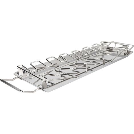 Grille pliable en acier inoxydable pour cuisses de poulet avec plateau inférieur, grille pour barbecue, grille pour viande (1/5)