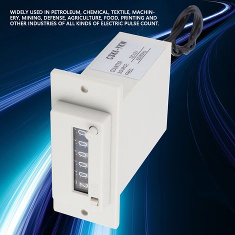CSK6-YKW Compteur Électromagnétique 6 Digits pour Impulsions Électroniques 12V CC (1/5)