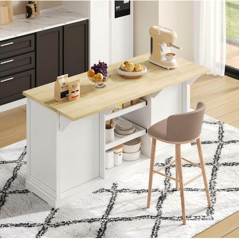 mobile contenitore 150x65x75 cucina isola MDF bianco OKMYHOME (1/4)