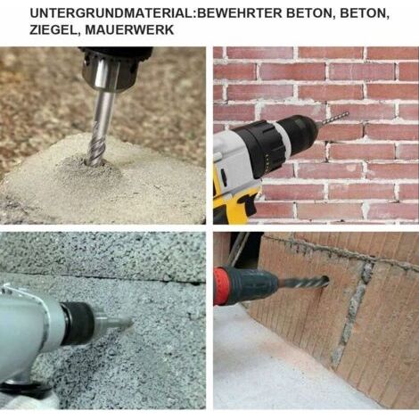 NALOOKAMIC Foret Beton SDS Plus Meche Beton de Fabrication 5mm-16mm x 160mm Jeu de Forets a Beton Perforateur Meches Perceuse avec 4 Tranchants pour Béton Pierre Granit Brique(9PCS)Ephé