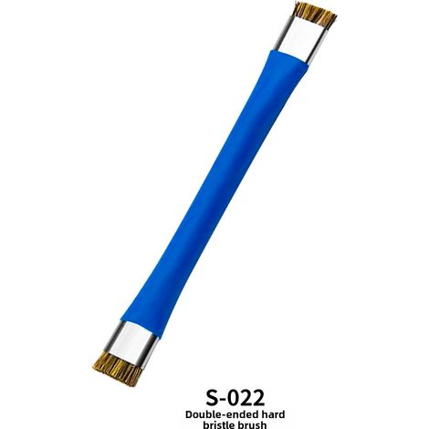 Cepillo de limpieza antiestático de doble cabezal Xinxun SS-022B Mango metálico Para PCB, soldadura y placas base Cerdas suaves Reparación electrónica (1/4)