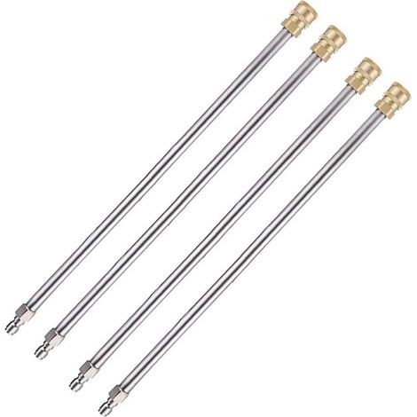 Varilla de extensión para hidrolavadora, boquilla de conexión rápida para lavadora eléctrica de 17 pulgadas, acero inoxidable de 1/4 de pulgada, 4 piezas.