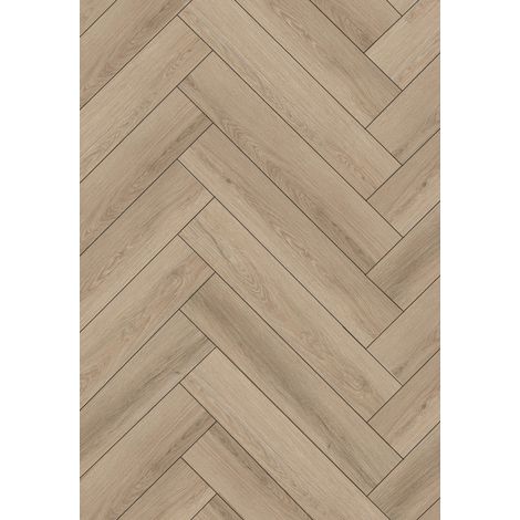 Échantillon de panneau vinyle Mexen Palmdale chevrons 635 x 127 mm SPC 6,5 mm, sous-couche IPEX 1,5 mm, 4 V-Joint, Chêne - F118 (1/2)