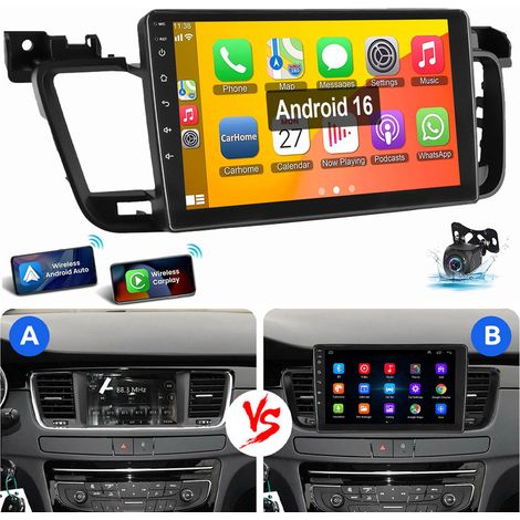 Pour Peugeot 508 2011-2018 Autoradio GPS WIFI Carplay RDS SWC FM Android 16 2+16G CAM