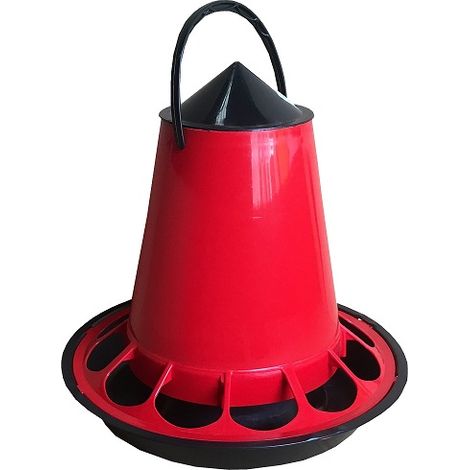 Alimentateur en plastique pour volaille et oiseaux – Capacité 5 kg – Résistant et facile à nettoyer – Pour poulailler et basse-cour – Artema