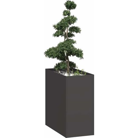 Pflanzkübel Schwarz 40x80x80 cm Stahl