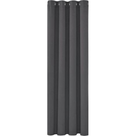 Thermoverdunkelungsvorhang 150 x 200 cm – Isoliert gegen Kälte – Modernes Design mit Ösen – Dunkelgrau – 1 Stück (1/5)