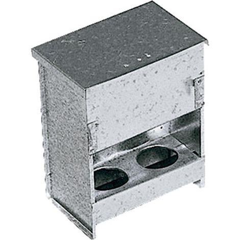 Mangiatoia per uccelli in inox con coperchio, 15x11x20 cm