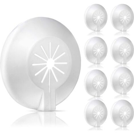 Lot de 8 rosaces pour radiateur,Cache-tuyau,rosace à clapet en plastique pour diamètres de 8 à 22 mm,montage ultrarapide
