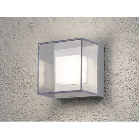 Quadratische Wandleuchte SANREMO, bruchsicherer Schirm, 6W HP-LED, IP54 (1/5)