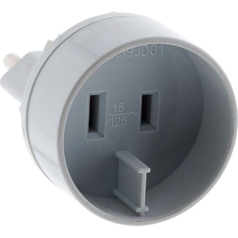 Adaptateur prise voyage USA vers UE - prise mâle UE vers prise femelle US - Blanc - Zenitech (1/4)