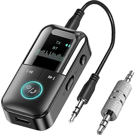 Émetteur et récepteur Bluetooth 5.4 sans fil, adaptateur Bluetooth AUX, compatible avec TV/avion/voiture/HiFi/haut-parleurs, avec adaptateur audio. (1/5)