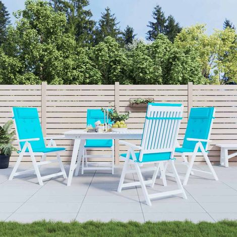 Coussins de chaise à dossier haut lot de 4 turquoise (1/5)