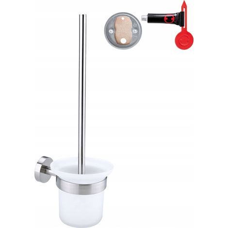 Tesa Moon Brosse WC en verre avec support mural en acier inoxydable mat, pose facile sans perçage (40302-00000-00) (1/5)
