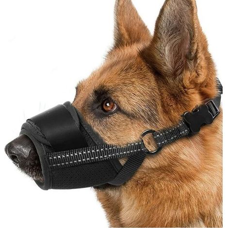 Large/Medium Dog Mask, Anti-Bite and Anti-Eat Dog Muzzle, Adjustable Dog Mask for Pets, Size XL, Black (1/5)