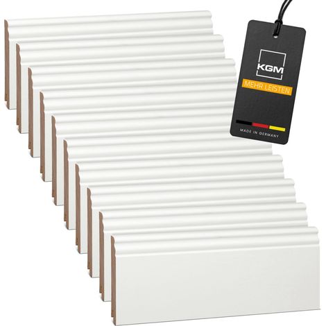 KGM Hamburger Sockelleiste weiß Massivholz RAL9010 18x115mm 24m
