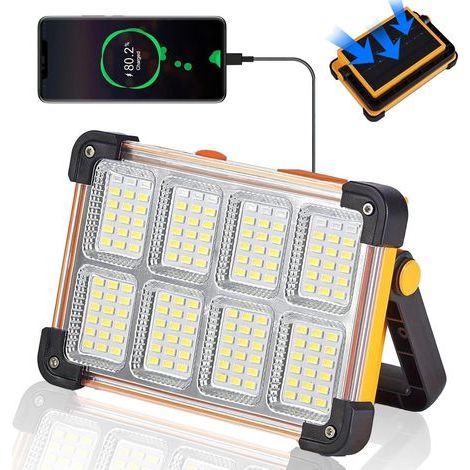 150-W-Solar-Arbeitsleuchte, 1500 lm, 144 LEDs, mit Stativ, 4 Beleuchtungsmodi, IP54 wasserdicht (1/5)
