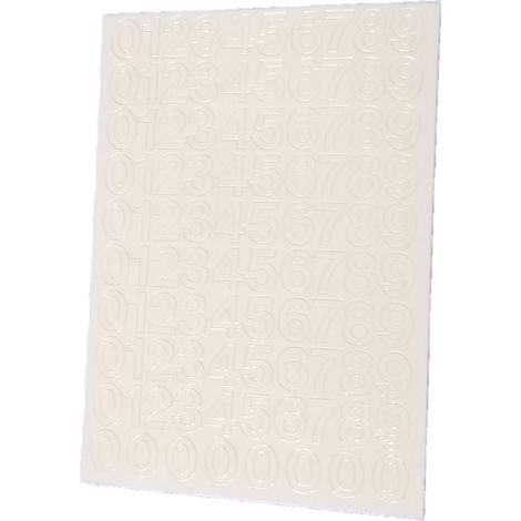 Chiffres autocollants blancs de 1,5 cm
