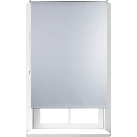 Relaxdays Thermo Verdunklungsrollo, Hitzeschutz, Fenster Seitenzugrollo, Klemmfix ohne bohren 110x160, Stoff 106cm, weiß