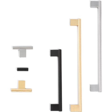 TIRADOR ALUMINIO GRAF MINI DIST. AGUJERO DIST. 160MM. ACABADO NEGRO CEPILLAD