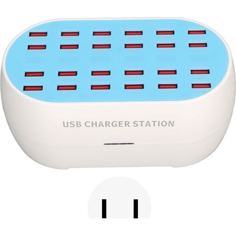 Station de charge USB 160W 24 ports puce intelligente chargeur de bureau pour hôtel magasin école 100-240V prise US (1/5)