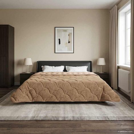 Teenpull – Ganzjahresbettdecke Gepolstert Taupe 240 x 260 cm (1/5)