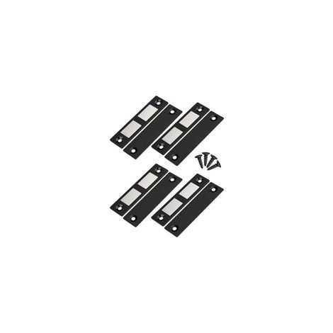 Lot de 4 Ultra Mince Aimant Porte Placard Puissant Loquet de Porte Magnétique pour Porte d'armoire, Tiroir, Fermeture Aimant de Porte Coulissant pour Placard Meuble Cuisine Maison, Noir (1/4)