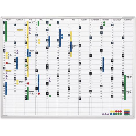 Magnetoplan Permanente Jahresübersicht, 900 x 600 mm, Deutsch