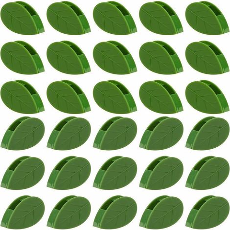 30 Pièces Clips De Montage Mural d'escalade De Plantes Clip De Fixation De Mur Végétal Auto-Adhésif, Support De Vignes en Forme De Feuille Invisible (1/5)