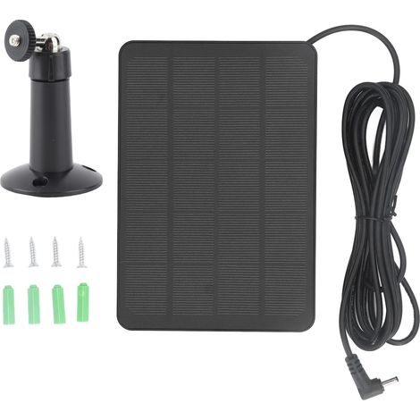 Ortviai Panneau Solaire 10 W pour Caméra Ring Spotlight et Stick Up – Étanche IP65, Câble 3 m, Support Rotatif 360° (1/5)