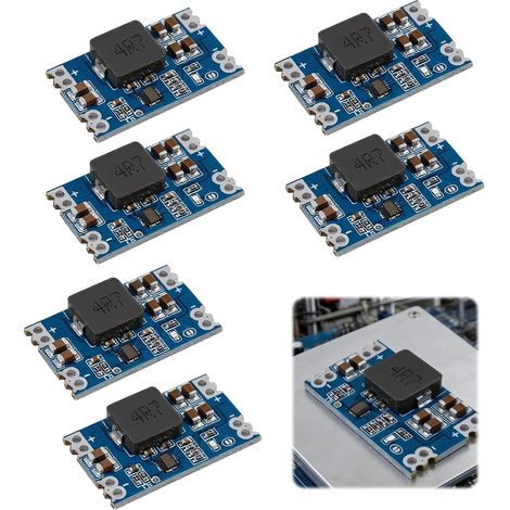 Lot de 6 Convertisseurs DC DC Step Down Mini 560 7V-20V vers 5V 5A, Module Buck Abaisseur Haute Efficacité, Régulateur Tension Compact Alimentation Stable pour Caméra Projets Électroniques DIY