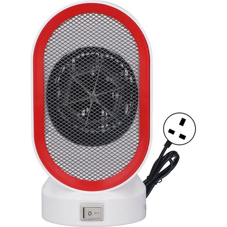 Radiateur électrique 400W portable mini ventilateur chauffant pour bureau domicile dortoir, fiche UK 220V rouge. (1/5)