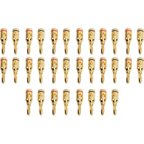 Lot de 32 fiches bananes dorées en aluminium, vis ouvertes universelles pour câbles 12-18 AWG, connecteurs audio haut-parleur (1/5)