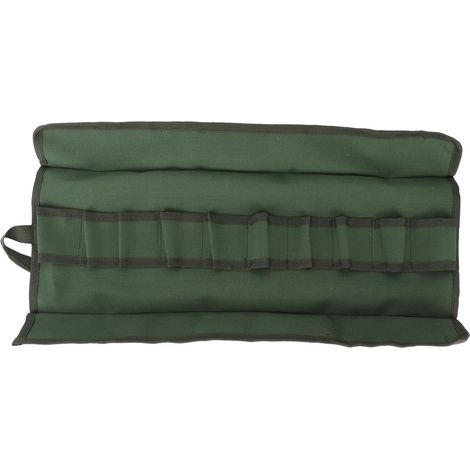 Sac de rangement pour outils de jardinage à 10 poches, imperméable, portable et enroulable, vert. (1/5)